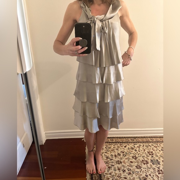 Cop Copine silk sleeveless dress in beautiful champagne colour US size 8. - Picture 6 of 6